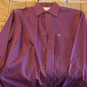 Wrangler 20X small Men's Purple and Blue Patterned Shirt